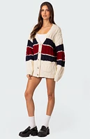 Edikted Tinsley Oversized Cable Knit Cardigan