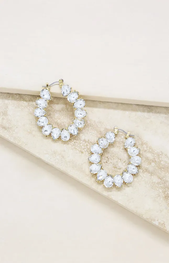 Statement Crystal Hoop Earrings