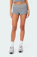 Edikted Wildflower Waffle Low Rise Micro Shorts