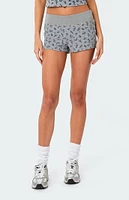 Edikted Wildflower Waffle Low Rise Micro Shorts