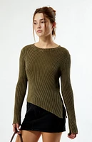 Another Girl Zip Detail Enzyme Wash Sweater