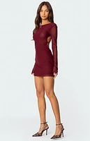 Edikted Lace Up Mesh Mini Dress