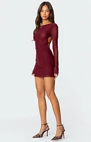 Edikted Lace Up Mesh Mini Dress