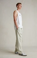 Fear of God Essentials Heather Stone & Cloud White Relaxed Fleece Sweatpants