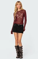 Edikted Stargaze Sheer Mesh Top