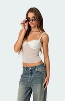 Edikted Lidia Sheer Mesh Bra Top