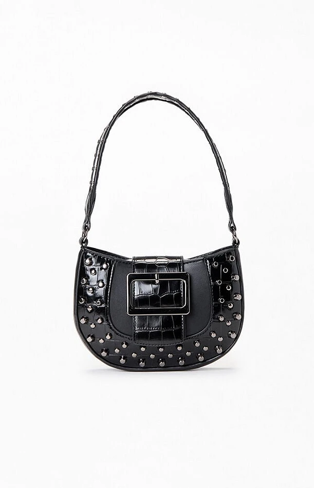 Pacsun Faux Leather Mini Studded Buckle Shoulder Bag