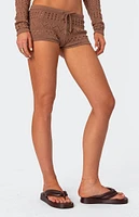 Edikted Betsy Tie Front Knitted Shorts