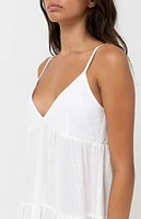 Rhythm White Classic Tiered Mini Dress