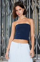 John Galt Navy Amelia Cropped Tube Top