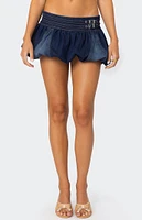 Edikted Double Belted Denim Bubble Skort