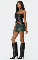 Edikted Riviere Washed Denim Mini Skirt