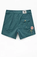 Rhythm Slate Blue Heritage Flower 7" Boardshorts