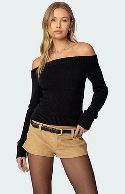 Edikted Elona Off Shoulder Knit Top