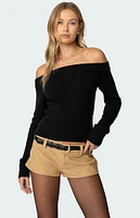 Edikted Elona Off Shoulder Knit Top