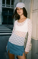 John Galt White Lace Long Sleeve Top