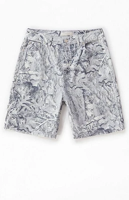 Pacsun Backwoods Light Camo Tree Denim Baggy Shorts