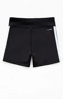 adidas Kids Black 3 Stripe Bike Shorts