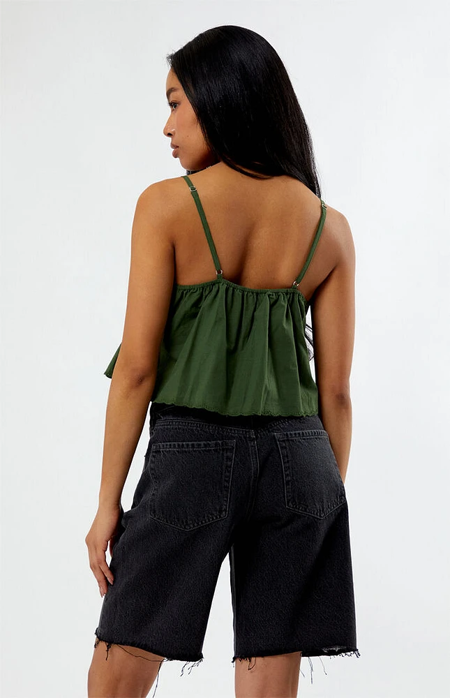 LA Hearts Embroidered Babydoll Cami Top