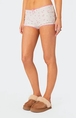 Shelly Pointelle Printed Micro Shorts