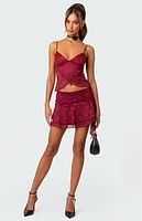 Edikted Ruby Ruffle Lace Mini Skirt