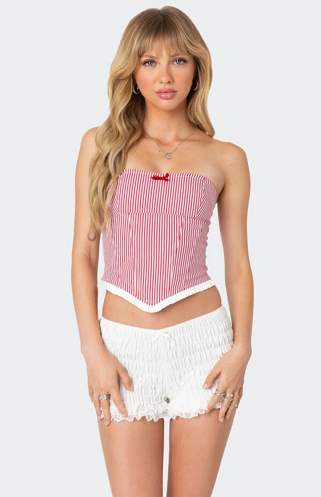 Edikted Hamilton Pinstripe Poplin Corset