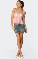 Edikted Pipa Floral Sheer Mesh Bra Top