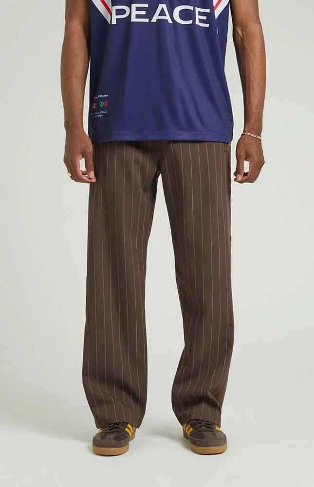 Pacsun Brown Pinstripe Tony Baggy Track Pants