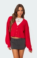 Edikted Sabrina Chunky Knit Cropped Cardigan