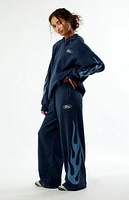 FORD Mustang Flames Wide Leg Sweatpants