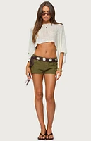 Edikted Hazen Grommet Low Rise Shorts