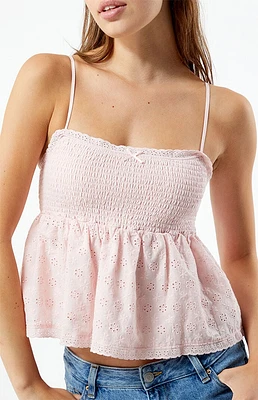 LA Hearts Ruched Bow Tie Babydoll Top