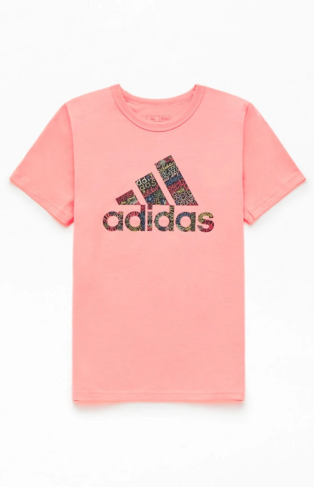 adidas Kids Pink Logo T-Shirt