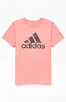 adidas Kids Pink Logo T-Shirt