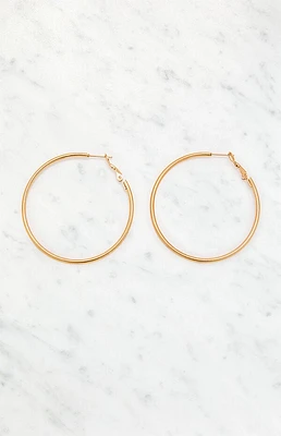 LA Hearts 14K Gold Plated Hoop Earrings