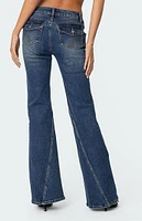 Edikted Colton Boot Cut Low Rise Jeans