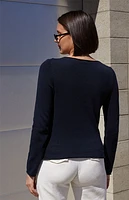 John Galt Navy Bell Sleeve Sweater