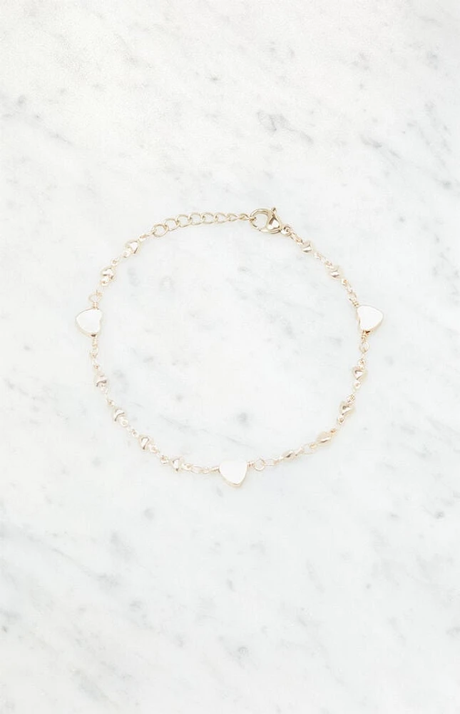 John Galt Gold Heart Charm Bracelet