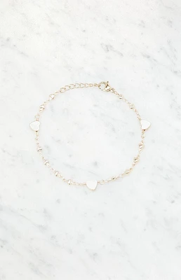 John Galt Gold Heart Charm Bracelet
