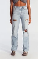 PacSun Light Indigo Ripped '90s Boyfriend Jeans