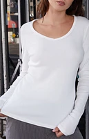 John Galt White Josephine Long Sleeve Top