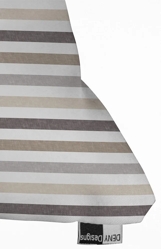 Beige Striped Outdoor Throw Pillow