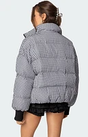 Edikted Oversized Gingham Puffer