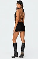 Edikted Shellie Fringe Backless Mini Dress