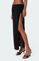 Edikted Goldie Slitted Drawstring Maxi Skirt