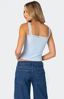 Edikted Virginia Lace Trim Eyelet Tank Top