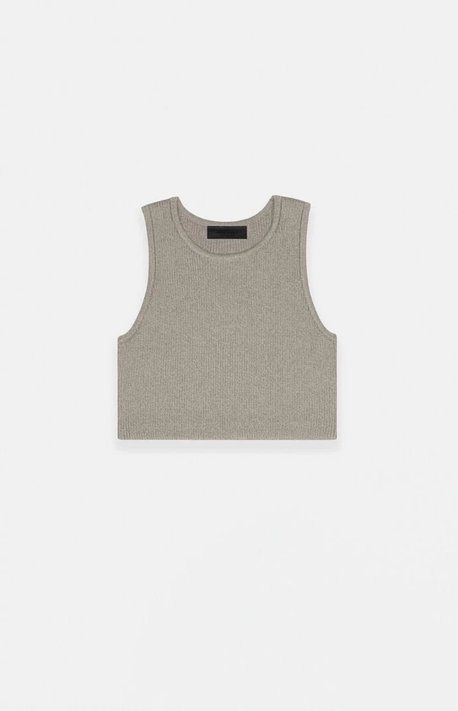 Fear of God Essentials Women's Heather Grey Sweater Knit Sport Tank Top