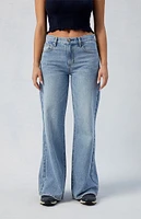 PacSun Medium Indigo Lena Low Rise Baggy Flare Jeans