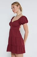 LA Hearts Dainty Trim Tie Back Mini Dress