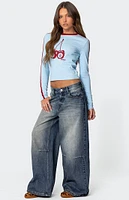 Edikted Skater Girl Washed Low Rise Jeans